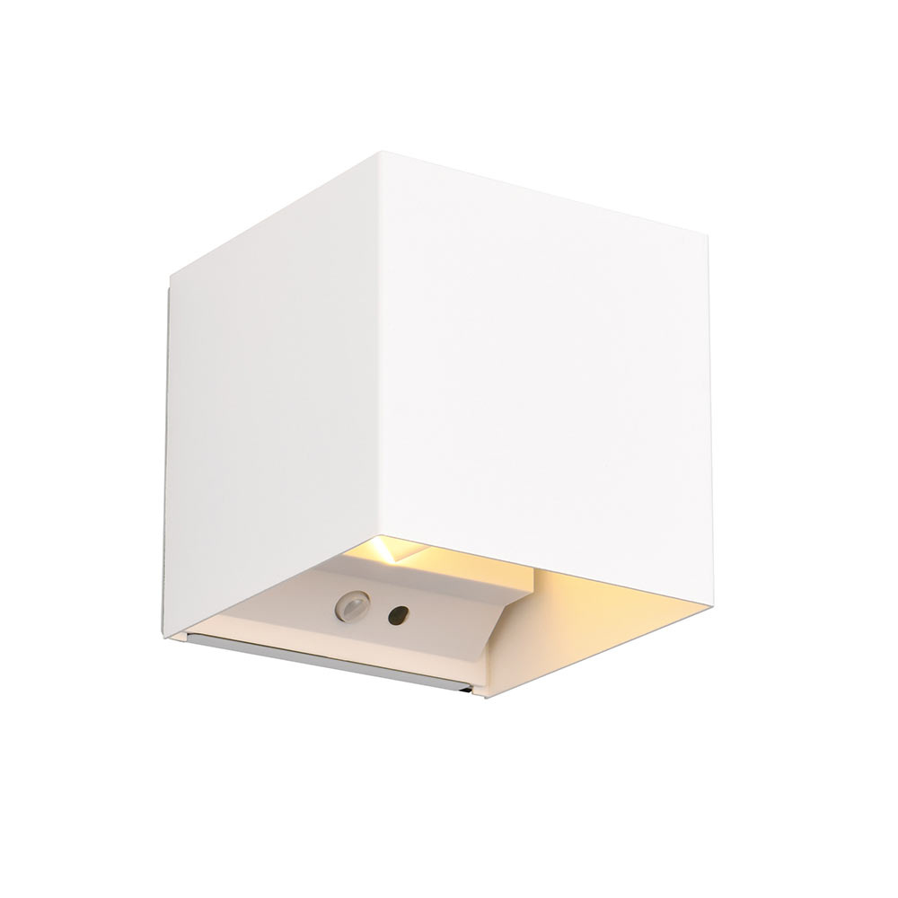 REALITY TALENT - Wandlamp - Wit mat - incl. 2x SMD 1W - IP44 - Beweginssensor - Schemeringssensor - Accuvoeding - Buitenverlichting