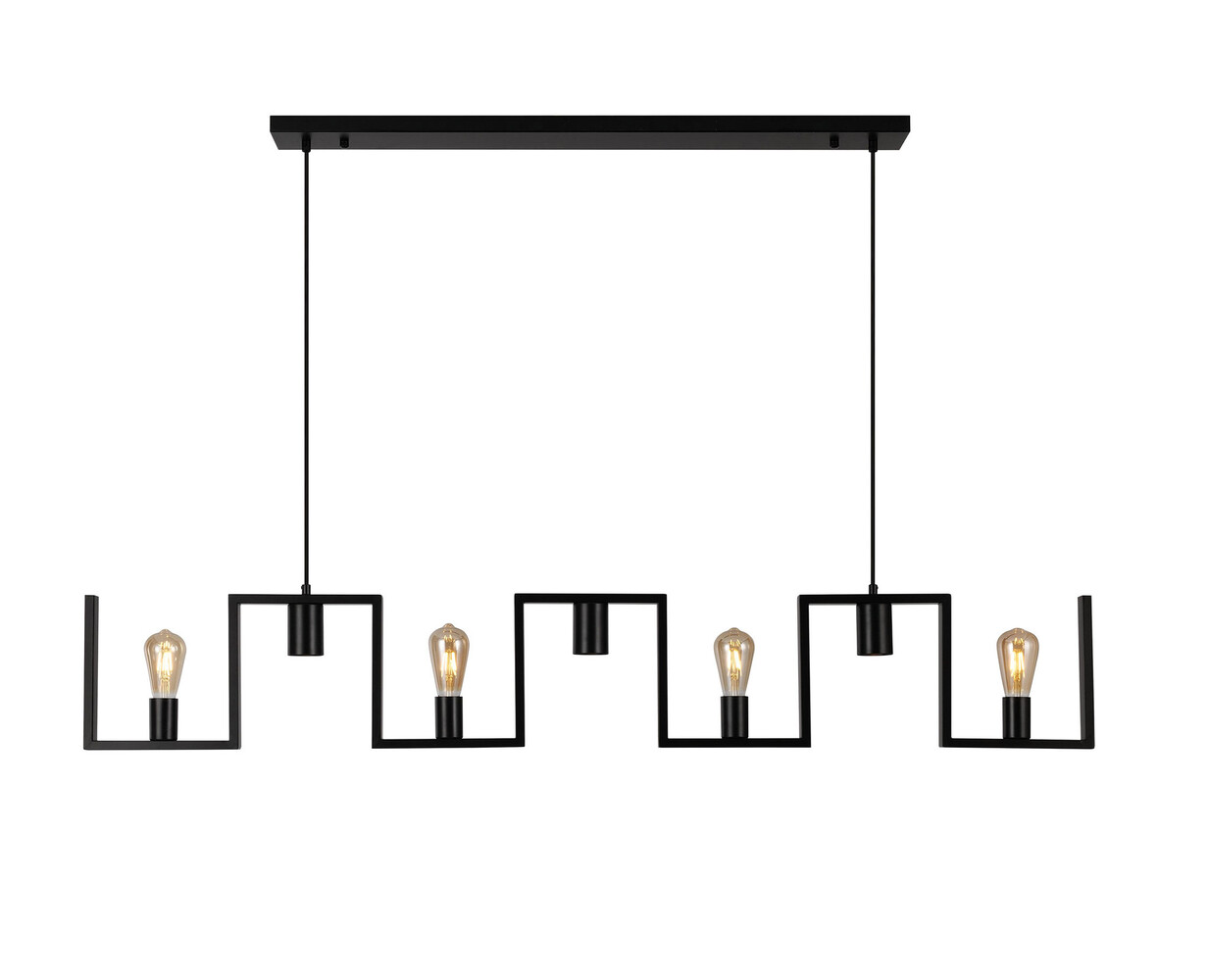Ylumen Hanglamp Row 7 lichts -2e kans-  L 158 cm zwart Ylumen Hanglamp Row 7 lichts -2e kans-  L 158 cm zwart