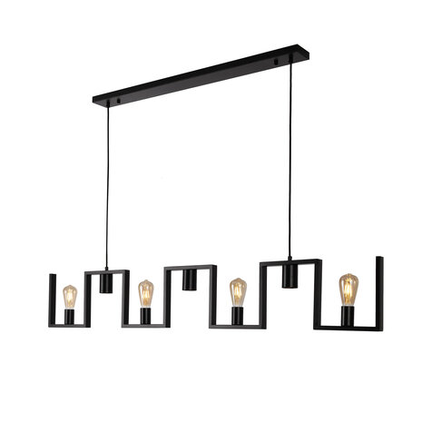 Ylumen Hanglamp Row 7 lichts -2e kans-  L 158 cm zwart Ylumen Hanglamp Row 7 lichts -2e kans-  L 158 cm zwart
