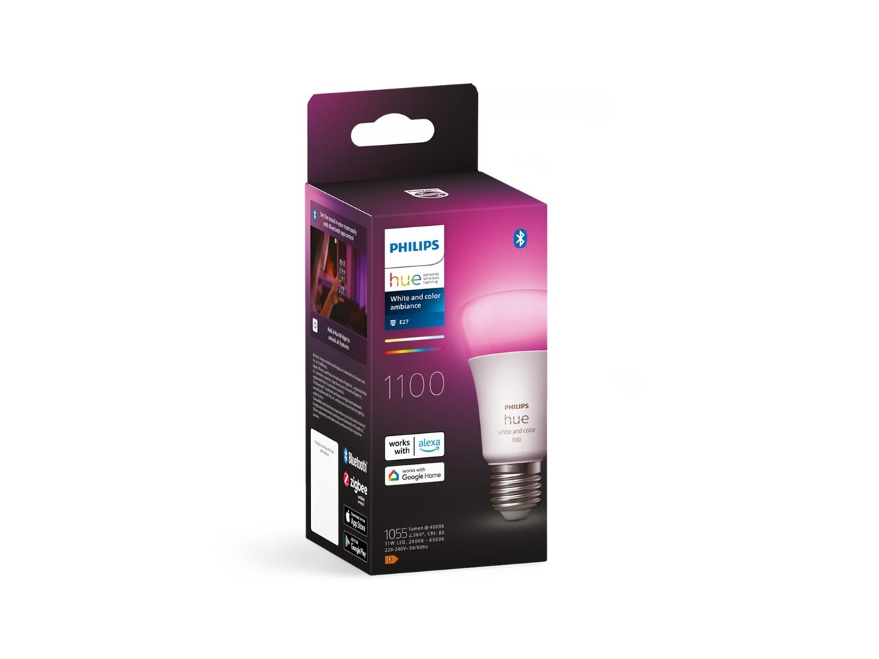 Philips HUE Lichtbron E27 1100 Lumen White and Color Ambiance Philips HUE Lichtbron E27 1100 Lumen White and Color Ambiance