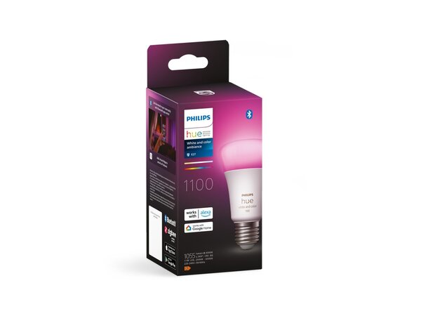 Philips HUE Lichtbron E27 1100 Lumen White and Color Ambiance Philips HUE Lichtbron E27 1100 Lumen White and Color Ambiance