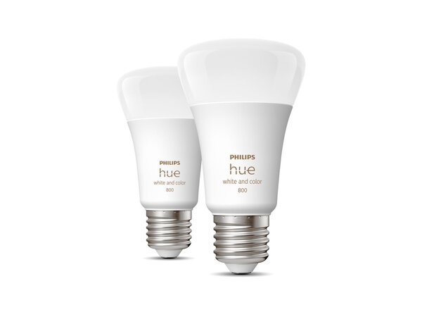 Philips HUE Lichtbron E27 800 Lumen White and color Ambiance 2 pack Philips HUE Lichtbron E27 800 Lumen White and color Ambiance 2 pack