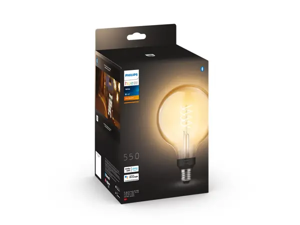 Philips HUE Lichtbron E27 Filament G125 White Philips HUE Lichtbron E27 Filament G125 White