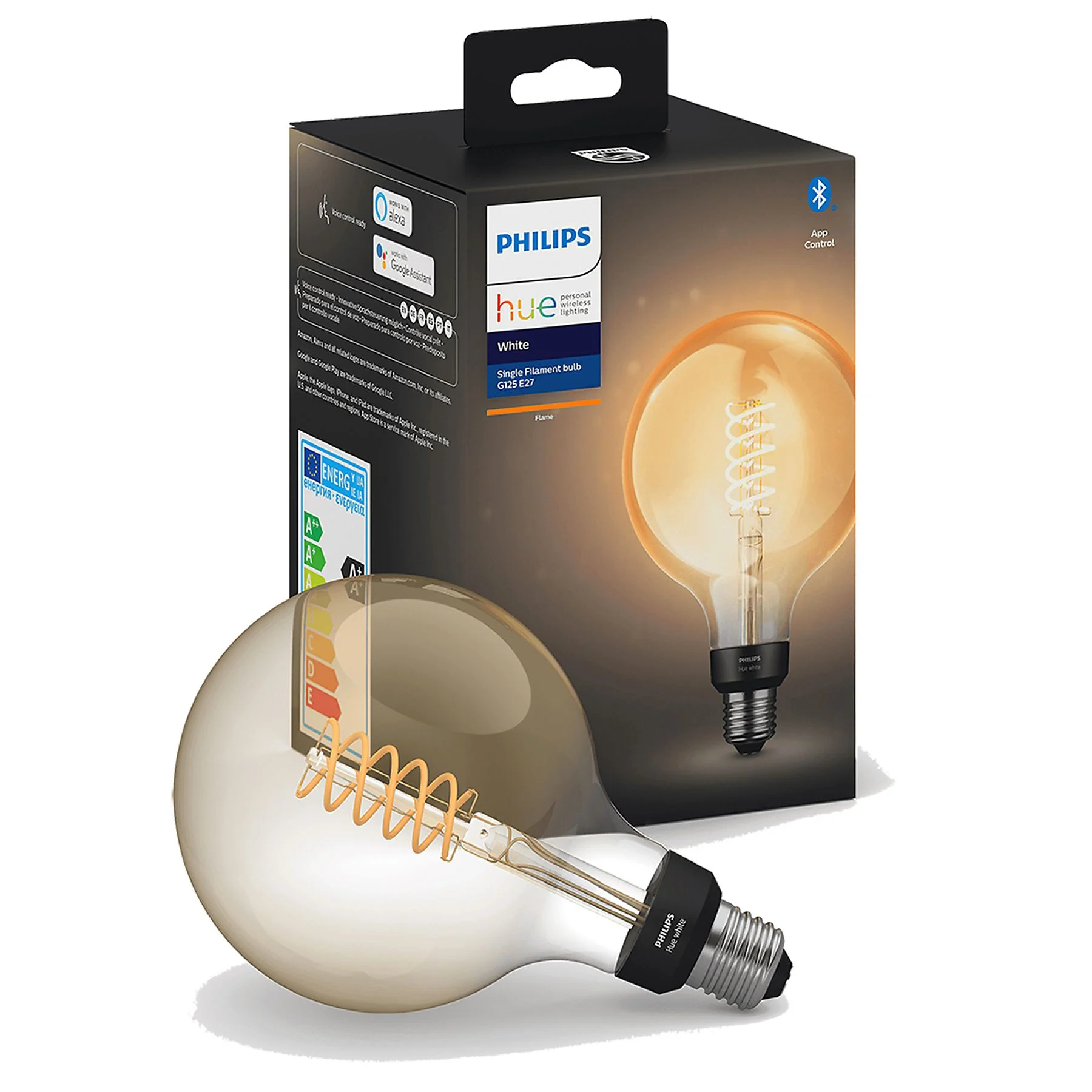HUE Lichtbron E27 Filament G125 White Philips - Lamponline