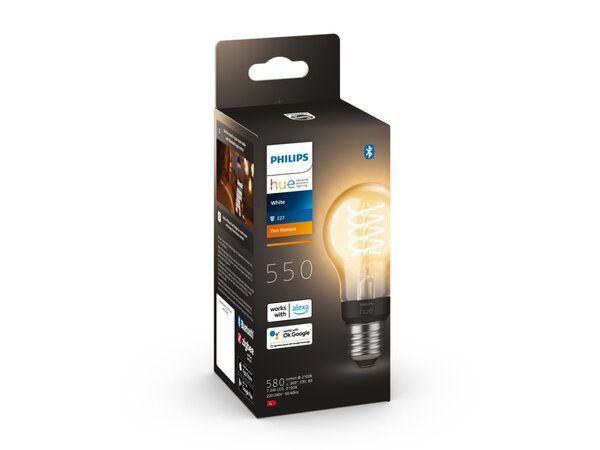 Philips HUE Lichtbron E27 Filament A60 White Philips HUE Lichtbron E27 Filament A60 White