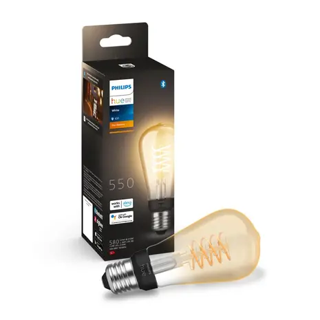 Philips HUE Lichtbron E27 Filament ST64 White Philips HUE Lichtbron E27 Filament ST64 White