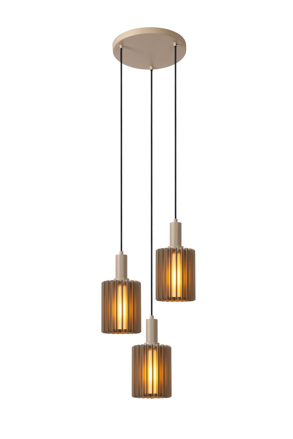 Lucide LAMBRES - Hanglamp - 3xE27 - Zwart