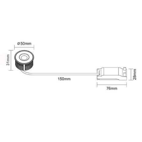 Tronix LED Module Ø 50mm 5 Watt 550 Lumen zwart