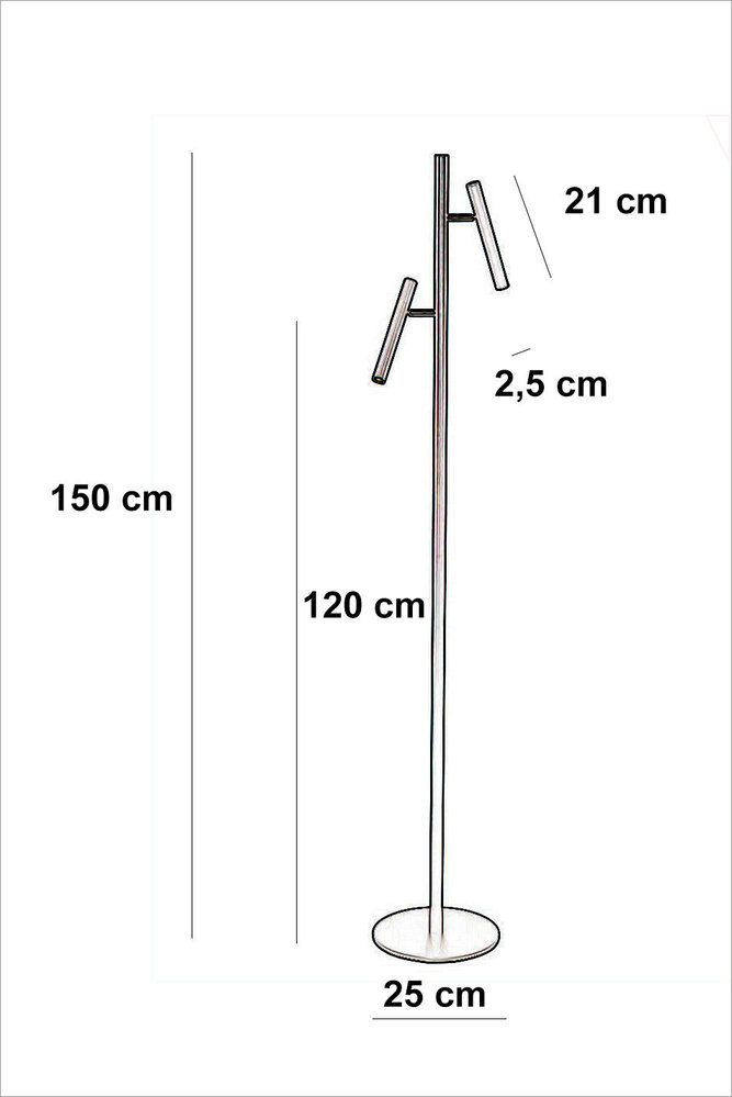 Freelight Vloerlamp Luogo 2 lichts H 150 cm beige