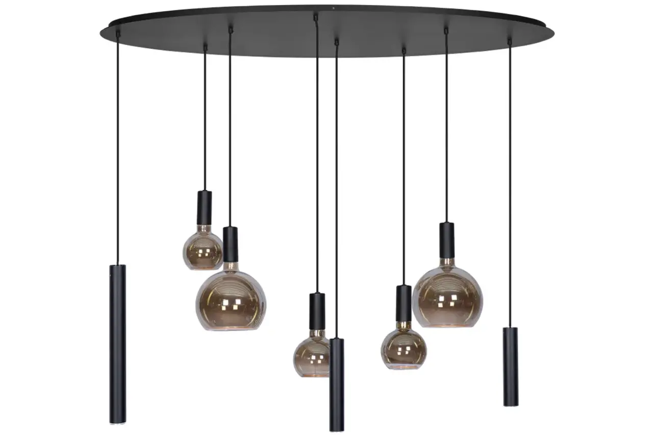 Ztahl Hanglamp Riva 8 lichts ovaal L 140 cm zwart Ztahl Hanglamp Riva 8 lichts ovaal L 140 cm zwart