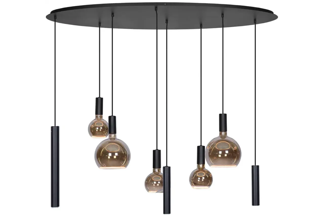 Ztahl Hanglamp Riva 8 lichts ovaal L 140 cm zwart Ztahl Hanglamp Riva 8 lichts ovaal L 140 cm zwart