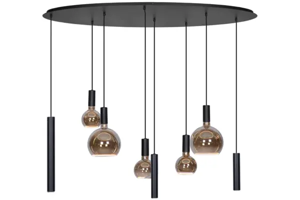 Ztahl Hanglamp Riva 8 lichts ovaal L 140 cm zwart Ztahl Hanglamp Riva 8 lichts ovaal L 140 cm zwart