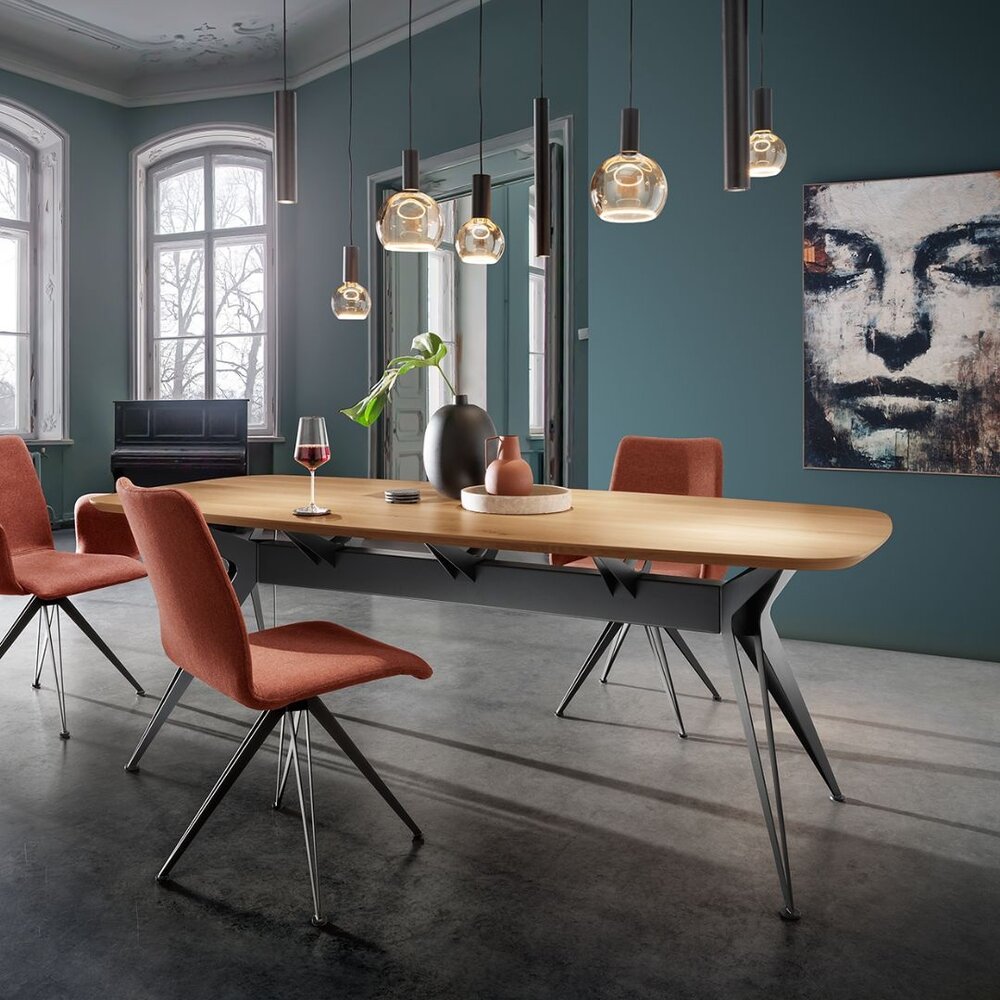 Ztahl Hanglamp Riva 8 lichts ovaal L 140 cm zwart Ztahl Hanglamp Riva 8 lichts ovaal L 140 cm zwart