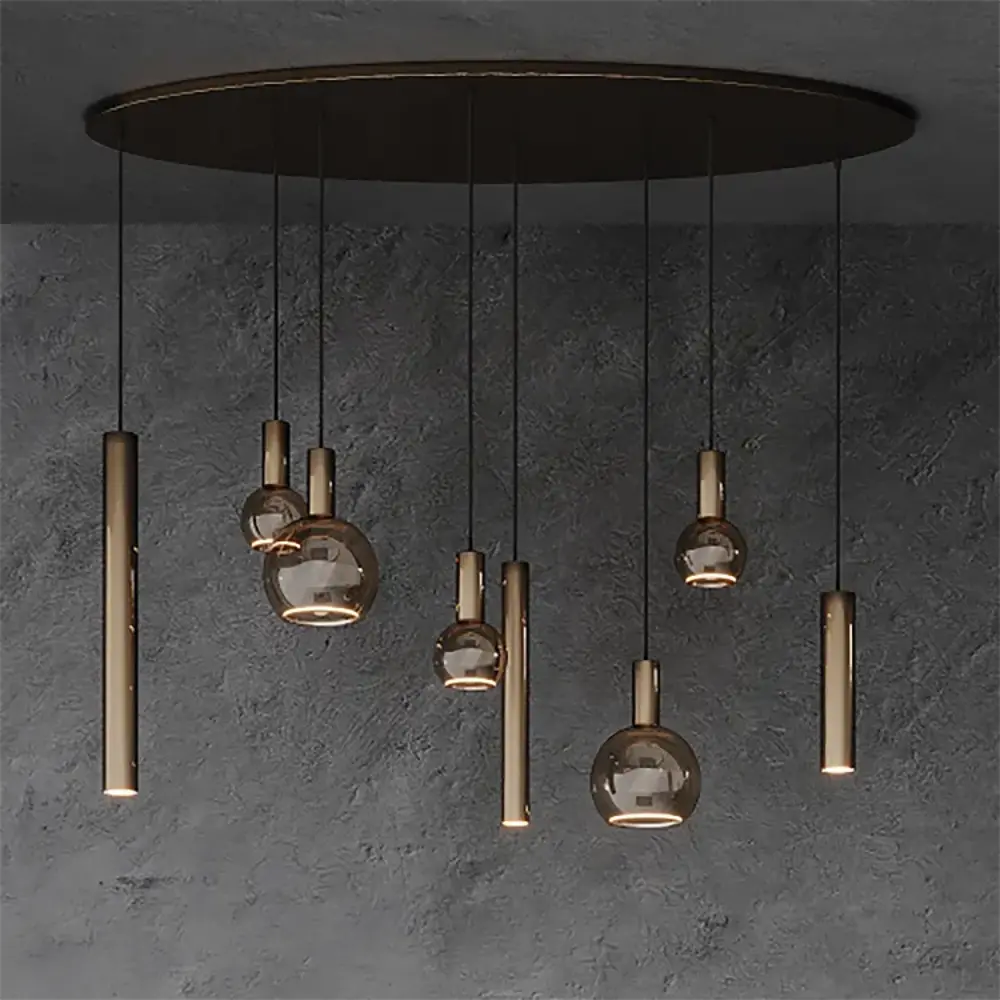 Ztahl Hanglamp Riva 8 lichts ovaal L 140 cm platinum Ztahl Hanglamp Riva 8 lichts ovaal L 140 cm platinum