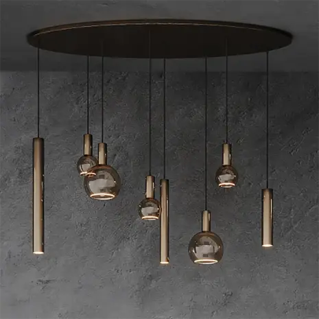 Ztahl Hanglamp Riva 8 lichts ovaal L 140 cm platinum Ztahl Hanglamp Riva 8 lichts ovaal L 140 cm platinum