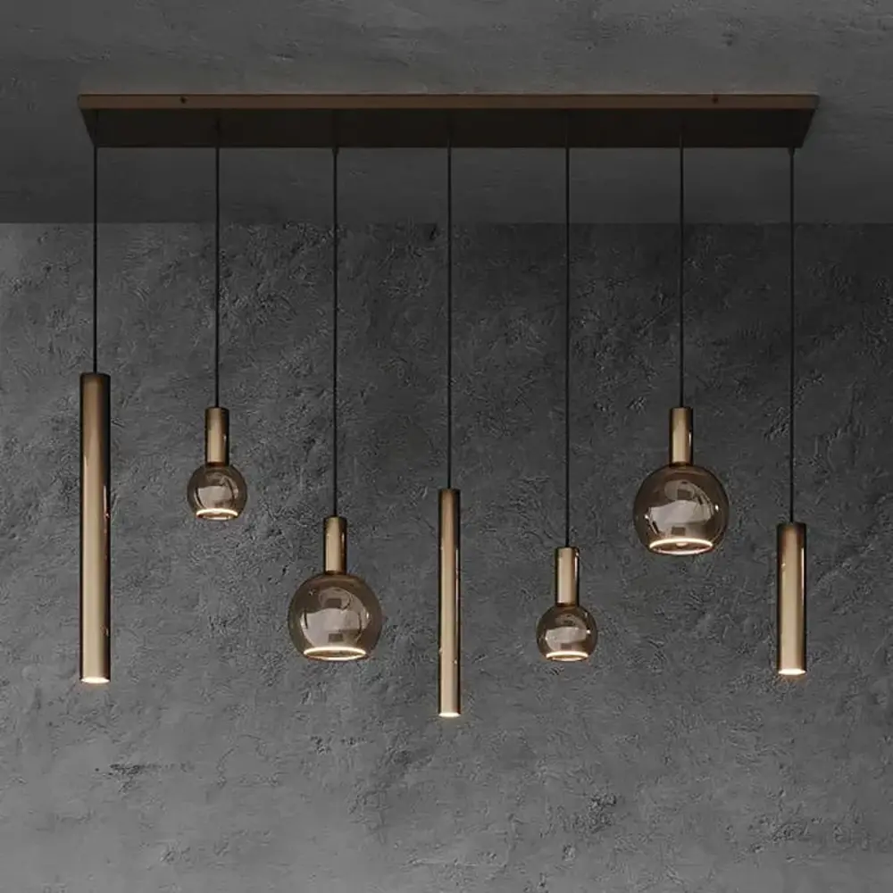 Ztahl Hanglamp Riva 7 lichts rechthoekig 145 cm platinum Ztahl Hanglamp Riva 7 lichts rechthoekig 145 cm platinum