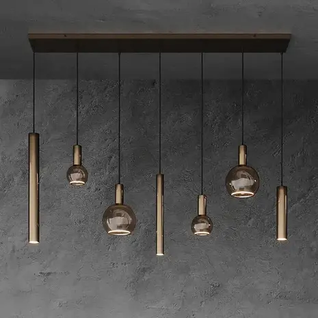 Ztahl Hanglamp Riva 7 lichts rechthoekig 145 cm platinum Ztahl Hanglamp Riva 7 lichts rechthoekig 145 cm platinum