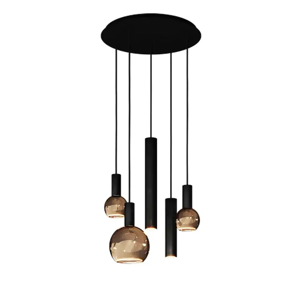 Ztahl Hanglamp Riva 5 lichts Ø 50 cm zwart Ztahl Hanglamp Riva 5 lichts Ø 50 cm zwart