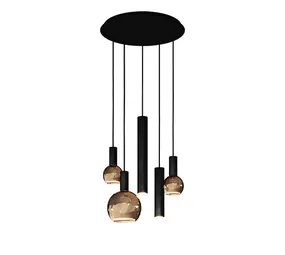 Ztahl Hanglamp Riva 5 lichts Ø 50 cm zwart Ztahl Hanglamp Riva 5 lichts Ø 50 cm zwart