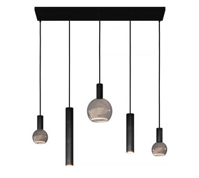 Ztahl Hanglamp Riva 5 lichts rechthoekig L 100 cm zwart Ztahl Hanglamp Riva 5 lichts rechthoekig L 100 cm zwart