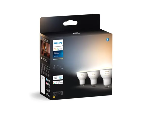 Philips HUE Lichtbron GU10 400 Lumen White Ambiance 3 pack