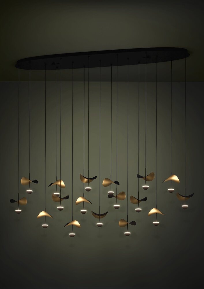 Eglo Hanglamp Dracera 17 lichts ovaal L 155 cm zwart Eglo Hanglamp Dracera 17 lichts ovaal L 155 cm zwart