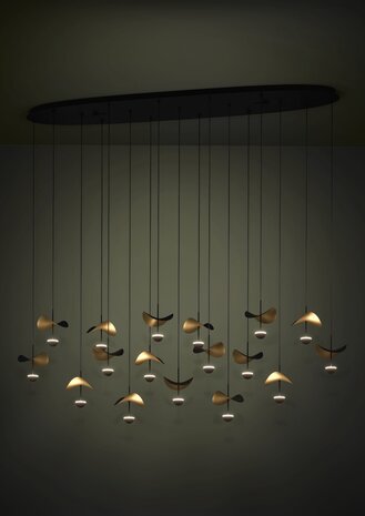 Eglo Hanglamp Dracera 17 lichts ovaal L 155 cm zwart Eglo Hanglamp Dracera 17 lichts ovaal L 155 cm zwart