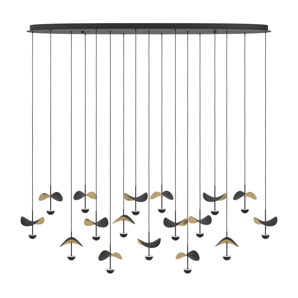 Eglo Hanglamp Dracera 17 lichts ovaal L 155 cm zwart Eglo Hanglamp Dracera 17 lichts ovaal L 155 cm zwart