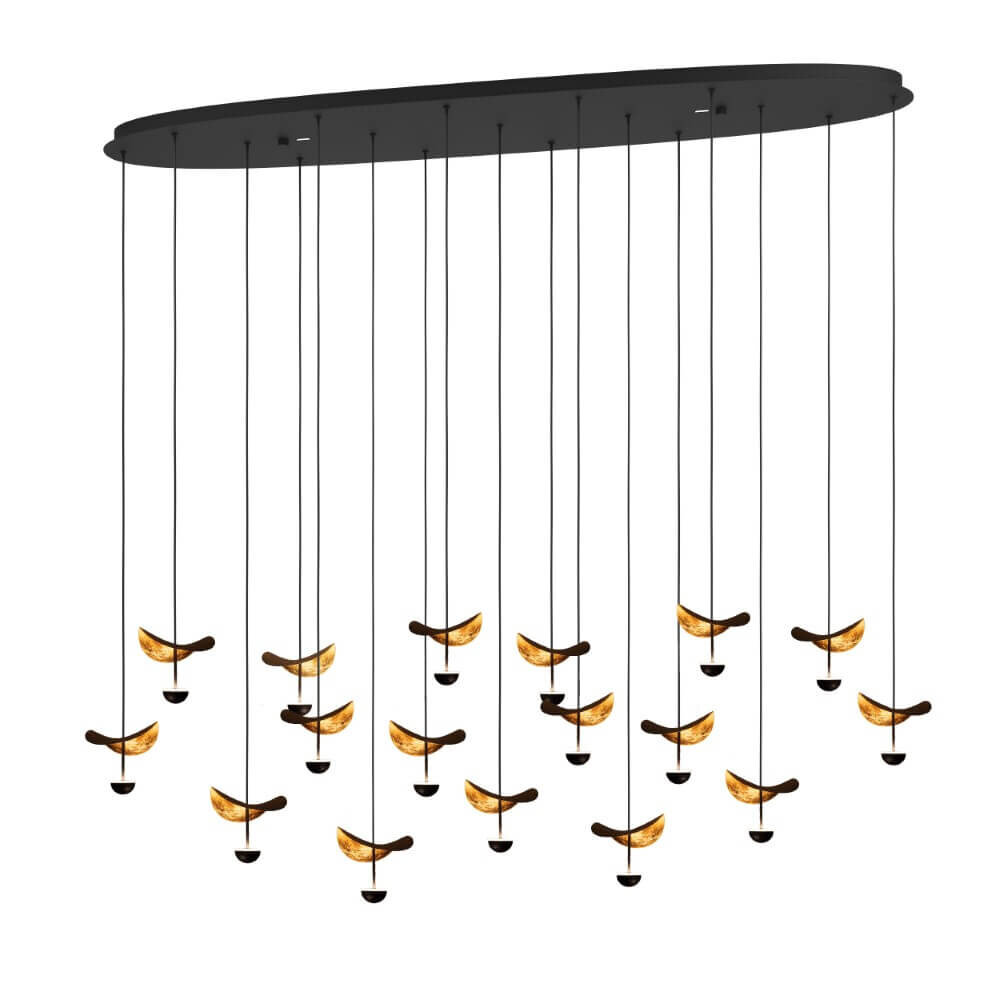 Eglo Hanglamp Dracera 17 lichts ovaal L 155 cm zwart Eglo Hanglamp Dracera 17 lichts ovaal L 155 cm zwart