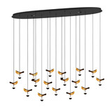 Eglo Hanglamp Dracera 17 lichts ovaal L 155 cm zwart Eglo Hanglamp Dracera 17 lichts ovaal L 155 cm zwart