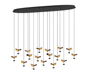 Eglo Hanglamp Dracera 17 lichts ovaal L 155 cm zwart Eglo Hanglamp Dracera 17 lichts ovaal L 155 cm zwart