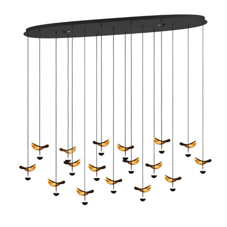 Eglo Hanglamp Dracera 17 lichts ovaal L 155 cm zwart Eglo Hanglamp Dracera 17 lichts ovaal L 155 cm zwart