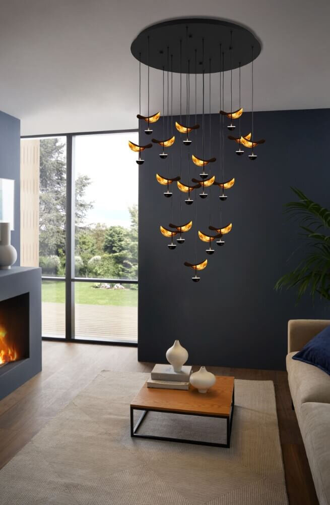 Eglo Hanglamp Dracera 17 lichts Ø 78 cm zwart Eglo Hanglamp Dracera 17 lichts Ø 78 cm zwart