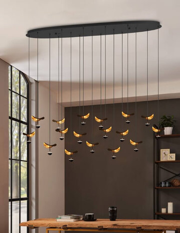 Eglo Hanglamp Dracera 10 lichts ovaal L 112 cm zwart Eglo Hanglamp Dracera 10 lichts ovaal L 112 cm zwart