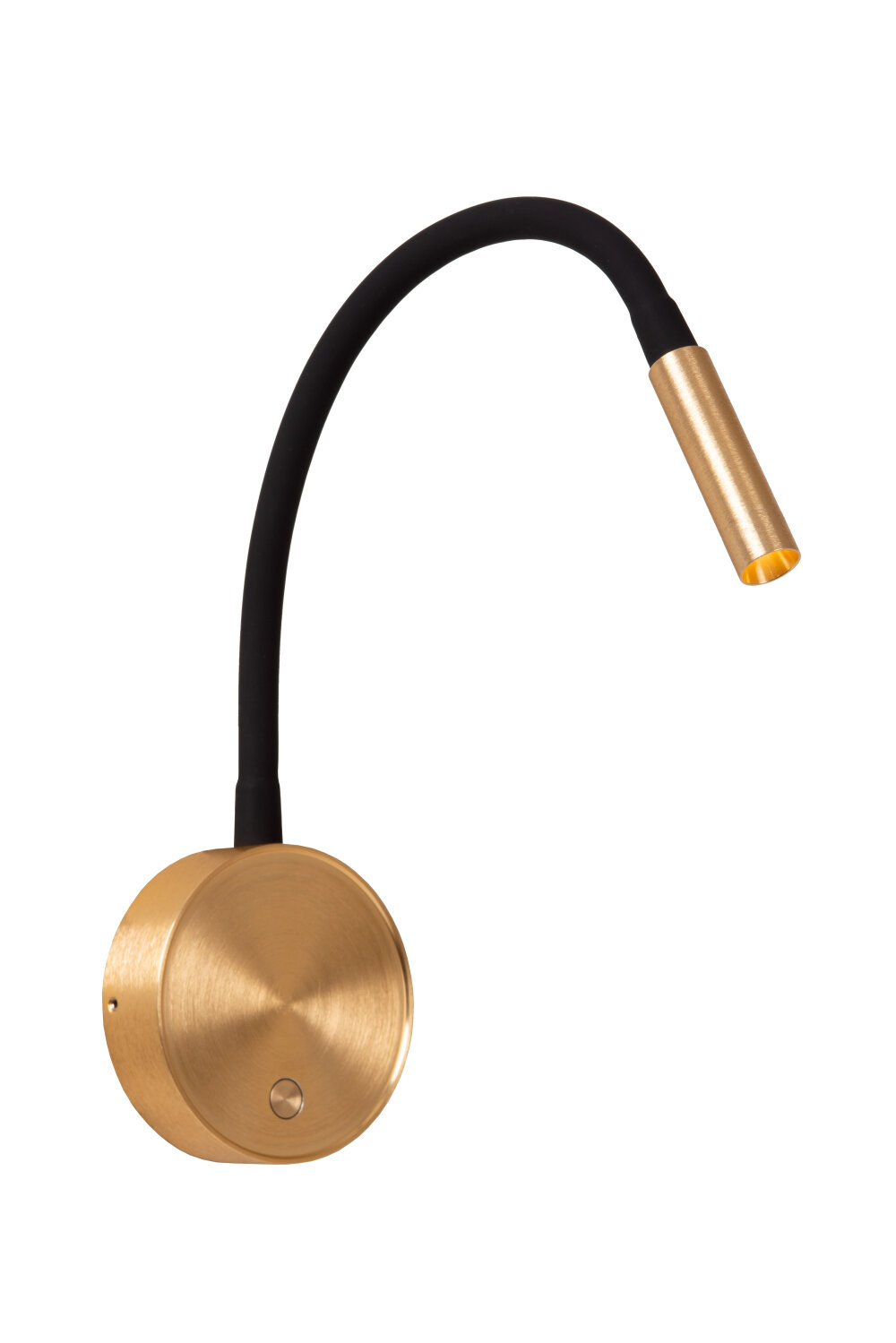 Lucide ASJA - Wandspot / Wandlamp - LED Dimb. - 1x3W 2700K - Met USB oplaadpunt - Mat Goud / Messing