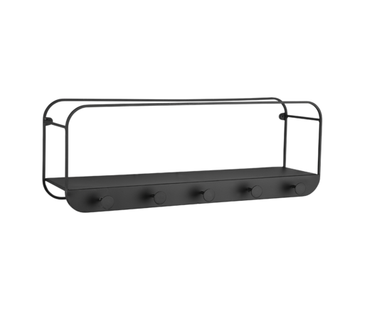 Mirrors and more Kapstok Linda 5 haken B 50 cm zwart Mirrors and more Kapstok Linda 5 haken B 50 cm zwart