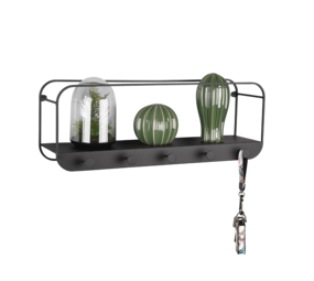 Mirrors and more Kapstok Linda 5 haken B 50 cm zwart