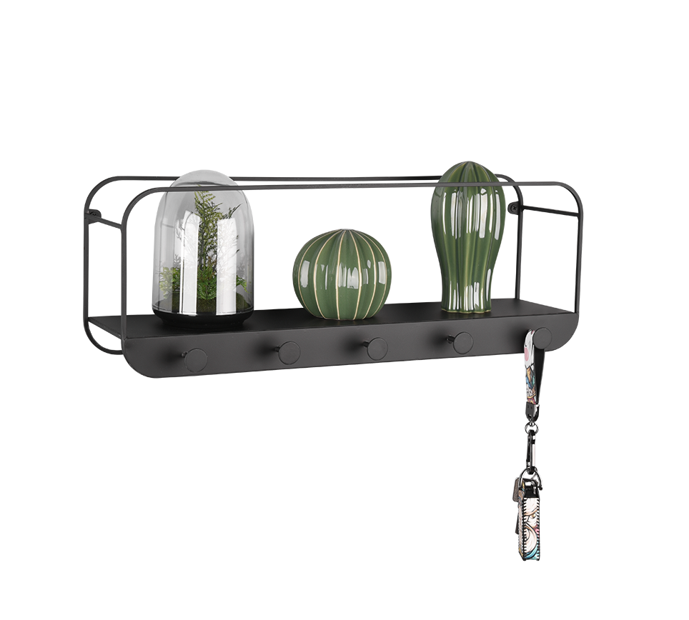 Mirrors and more Kapstok Linda 5 haken B 50 cm zwart