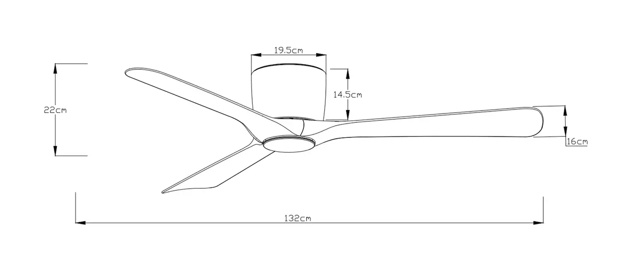 Freelight Plafondventilator Storm WIFI  Ø 132 cm geluidsloos zwart Freelight Plafondventilator Storm WIFI  Ø 132 cm geluidsloos zwart