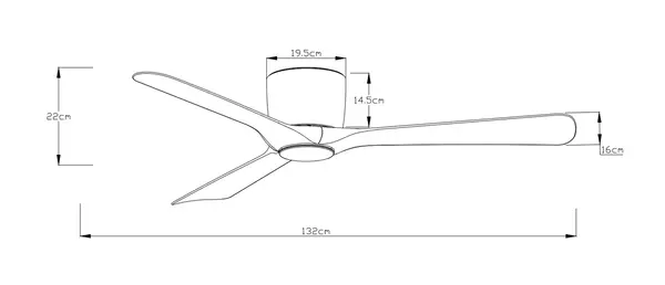 Freelight Plafondventilator Storm WIFI  Ø 132 cm geluidsloos zwart Freelight Plafondventilator Storm WIFI  Ø 132 cm geluidsloos zwart