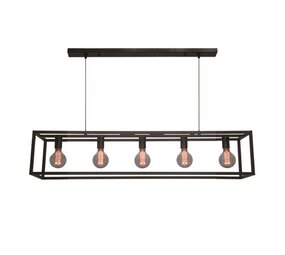 Freelight Hanglamp Esteso 5 lichts L 120 cm B 25 cm zwart Freelight Hanglamp Esteso 5 lichts L 120 cm B 25 cm zwart