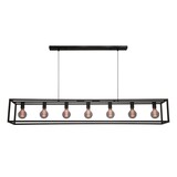 Freelight Hanglamp Esteso 7 lichts L 168 cm B 25 cm zwart Freelight Hanglamp Esteso 7 lichts L 168 cm B 25 cm zwart