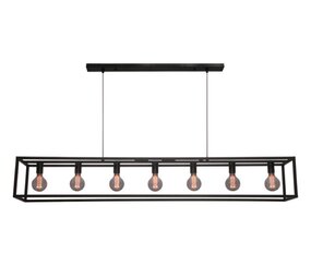 Freelight Hanglamp Esteso 7 lichts L 168 cm B 25 cm zwart Freelight Hanglamp Esteso 7 lichts L 168 cm B 25 cm zwart