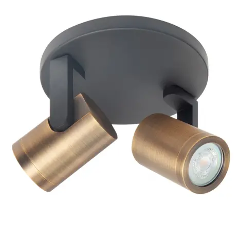 Highlight Spot HALO 2 lichts rond brons zwart Highlight Spot HALO 2 lichts rond brons zwart