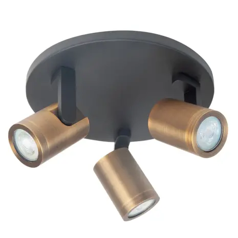 Highlight Spot HALO 3 lichts rond brons zwart Highlight Spot HALO 3 lichts rond brons zwart