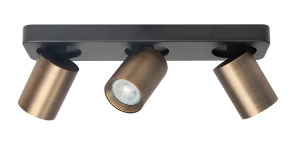 Highlight Spot Oliver 3 lichts balk brons zwart Highlight Spot Oliver 3 lichts balk brons zwart