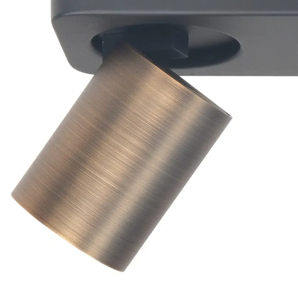 Highlight Spot Oliver 3 lichts balk brons zwart Highlight Spot Oliver 3 lichts balk brons zwart