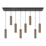 Highlight Hanglamp Perugia 8 lichts L 115 cm brons zwart Highlight Hanglamp Perugia 8 lichts L 115 cm brons zwart