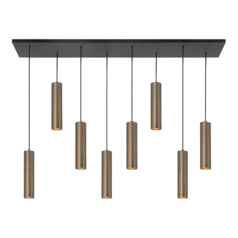 Highlight Hanglamp Perugia 8 lichts L 115 cm brons zwart Highlight Hanglamp Perugia 8 lichts L 115 cm brons zwart