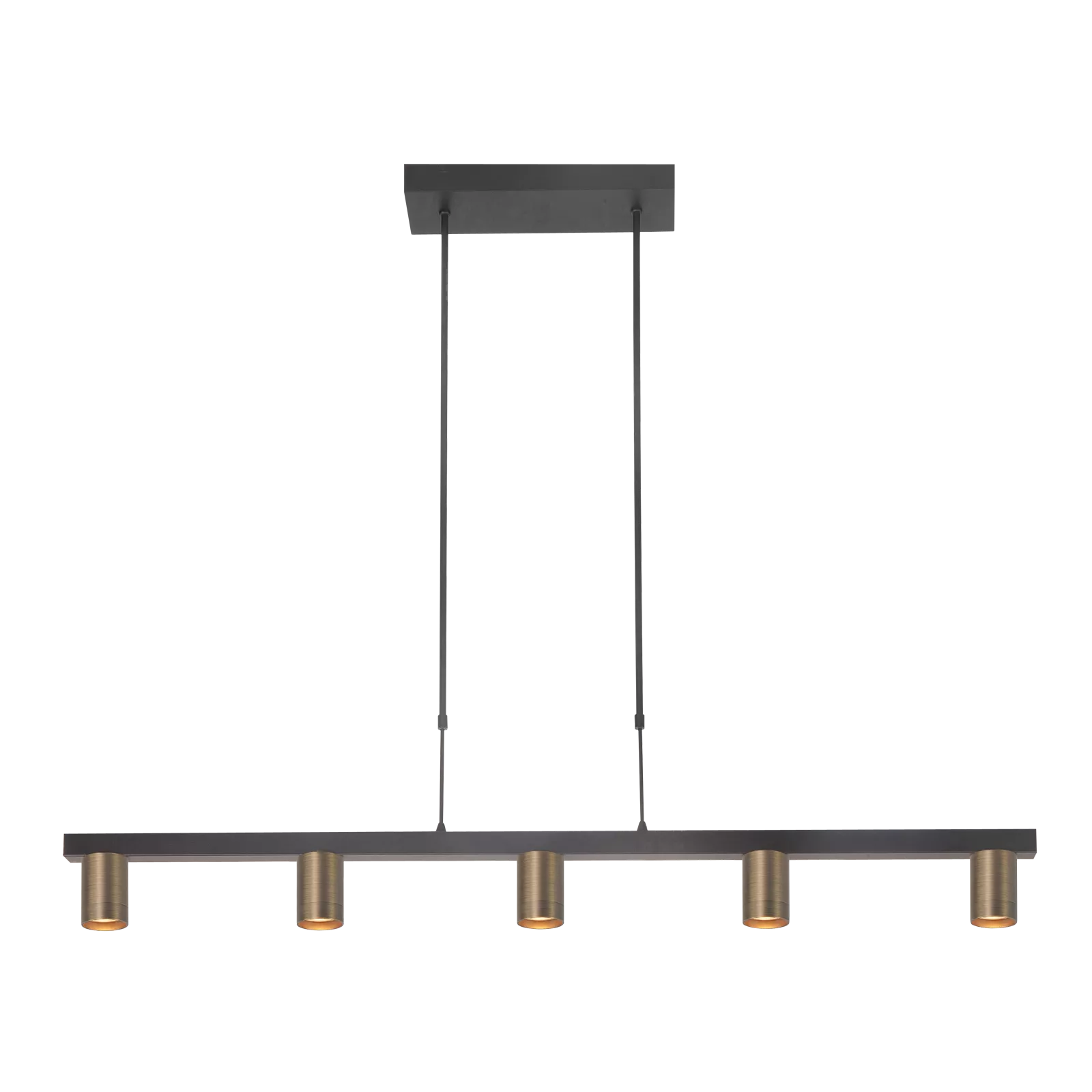 Highlight Hanglamp Perugia 5 lichts L 120 cm brons zwart